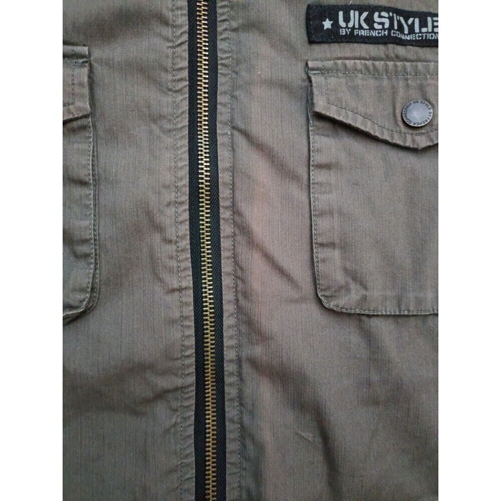 Vintage French Connection Jacket Women's Size Medium Full Zip Green Pockets - Picture 6 of 12